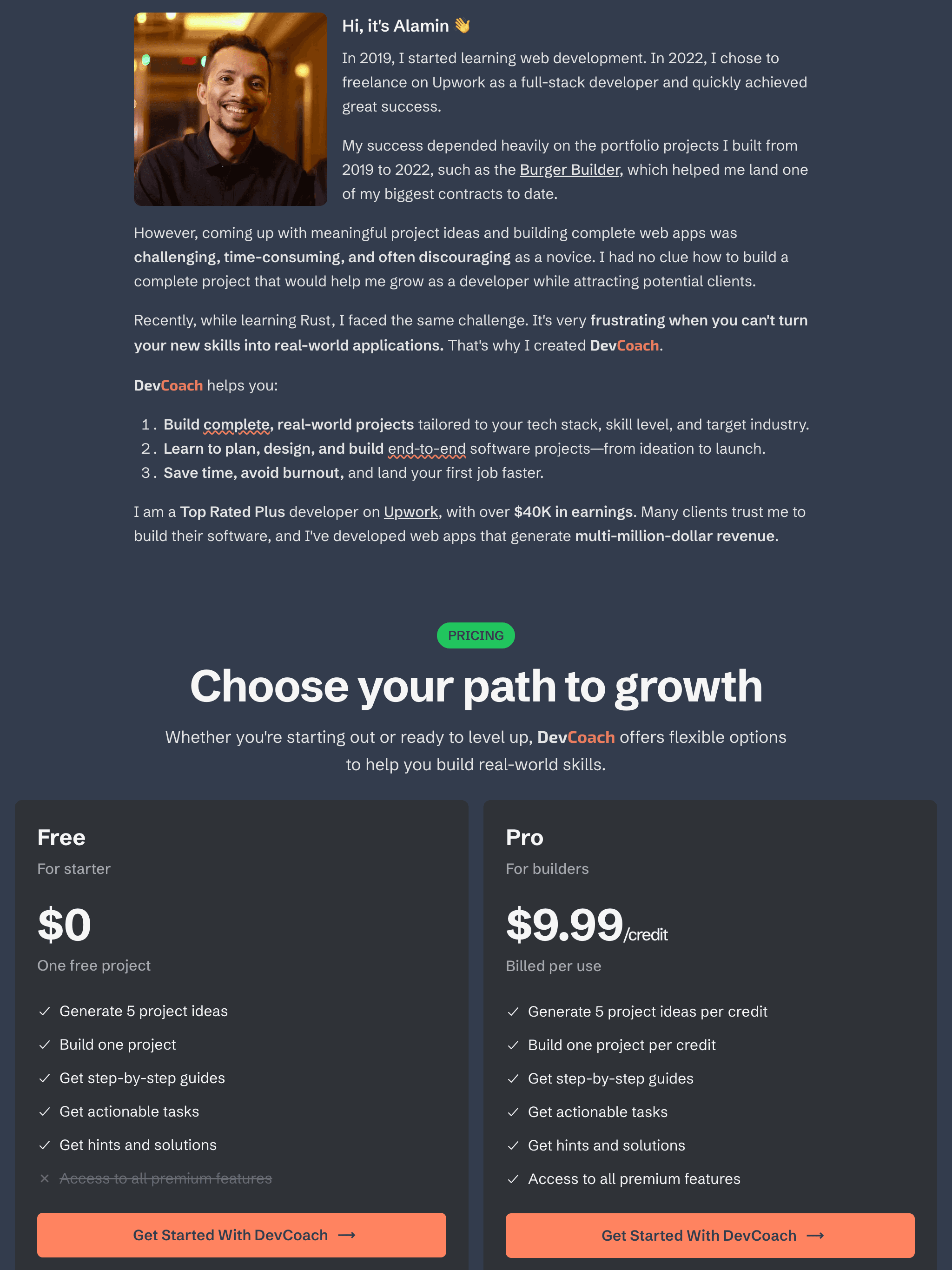 Landing page