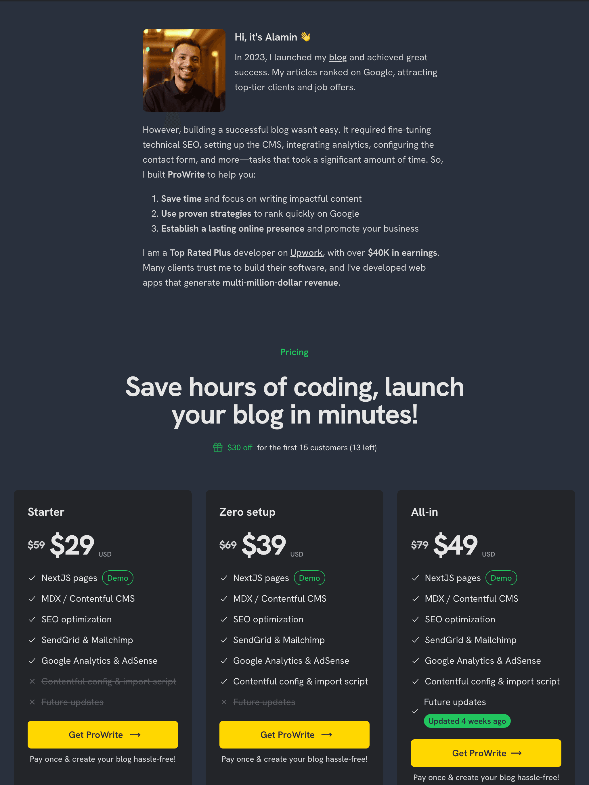 Landing page