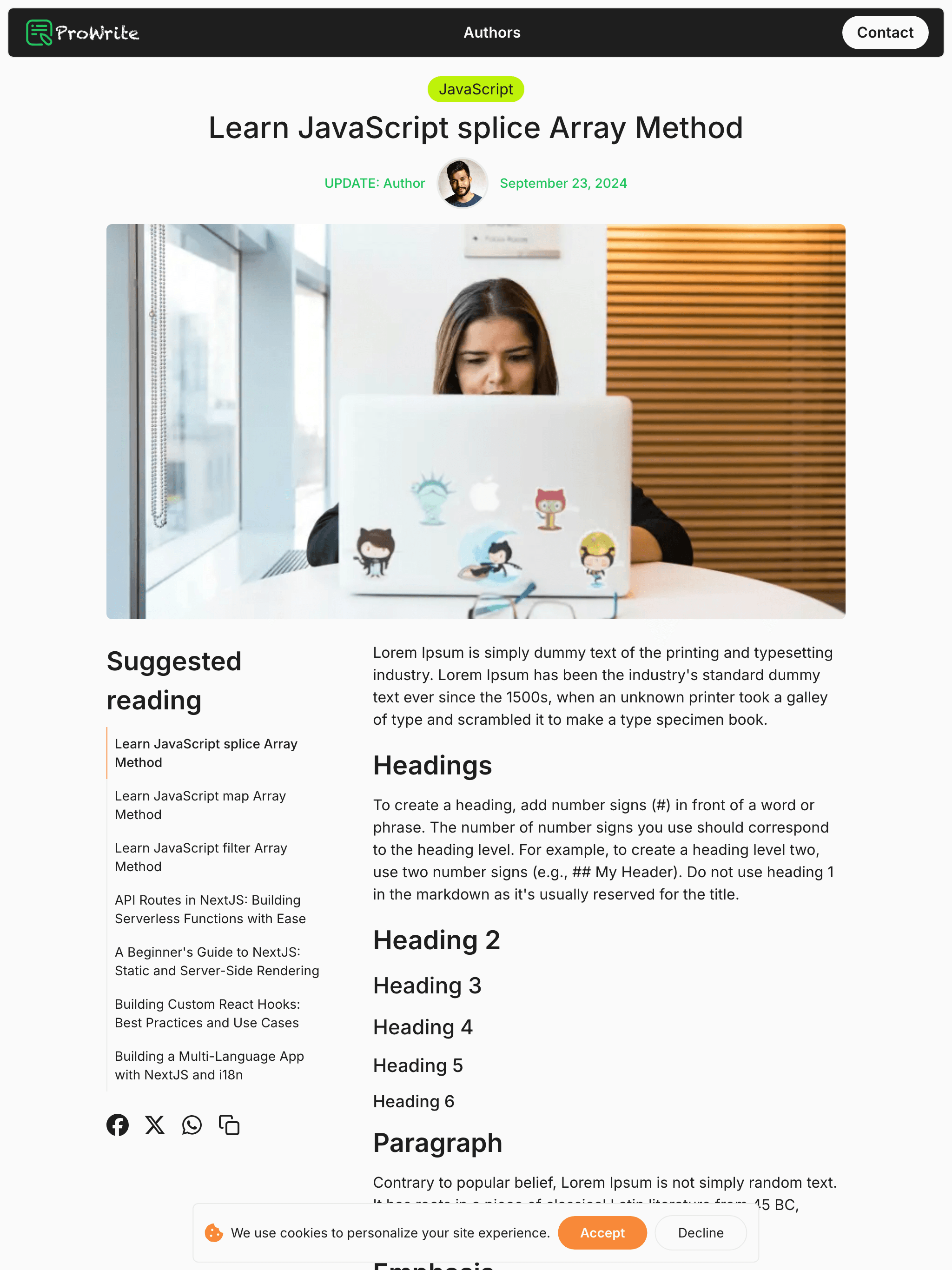 Article page