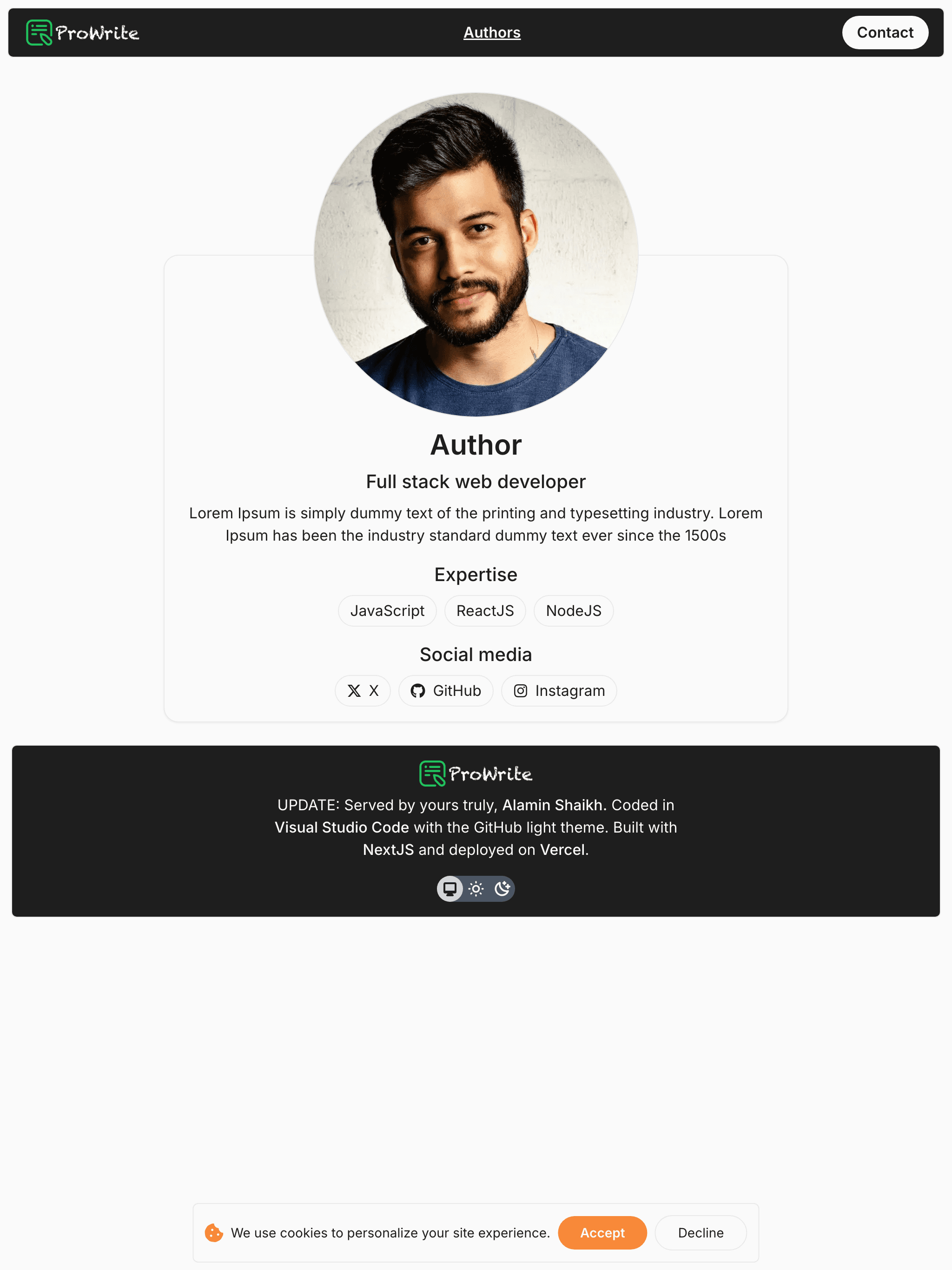 Author page